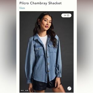 Anthropologie Pilcro Chambray Shacket